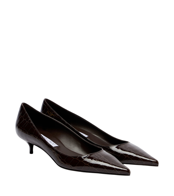 Jimmy Choo Sapatos de salto alto Amelia 35 em couro com efeito crocodilo