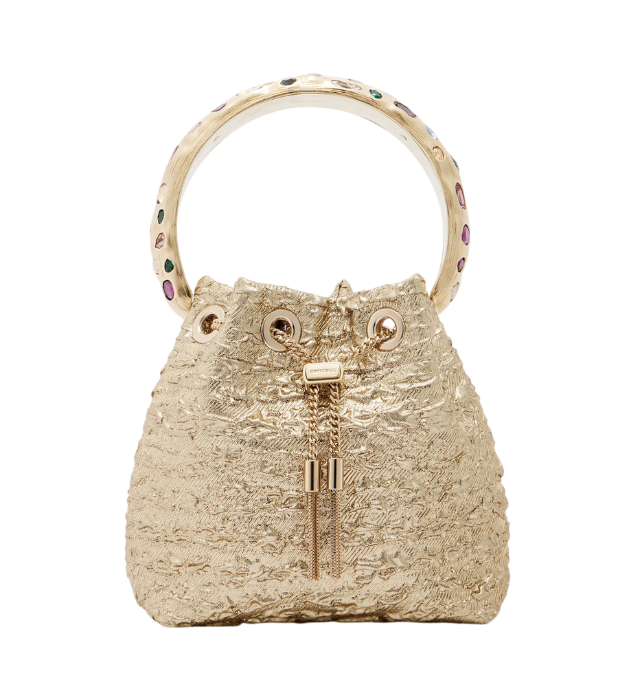 Jimmy Choo Bon Bon embellished Lurex® bucket bag
