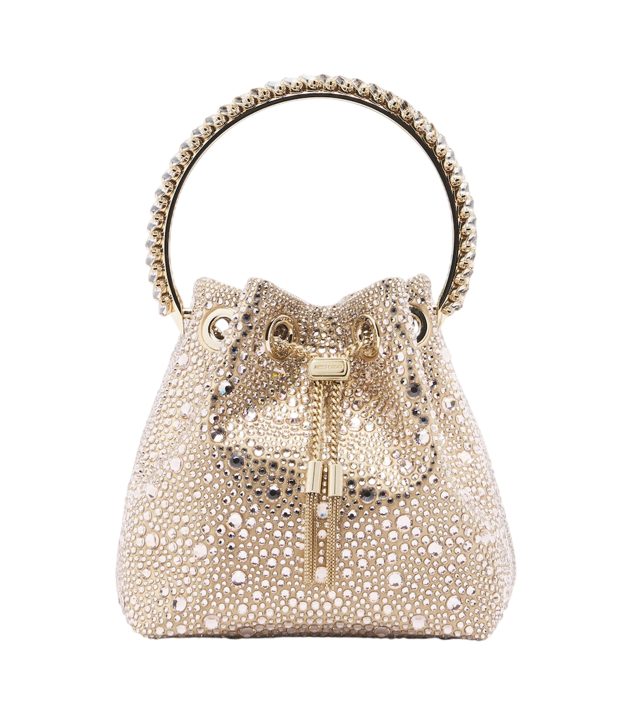 Jimmy Choo Bon Bon embellished satin bucket bag