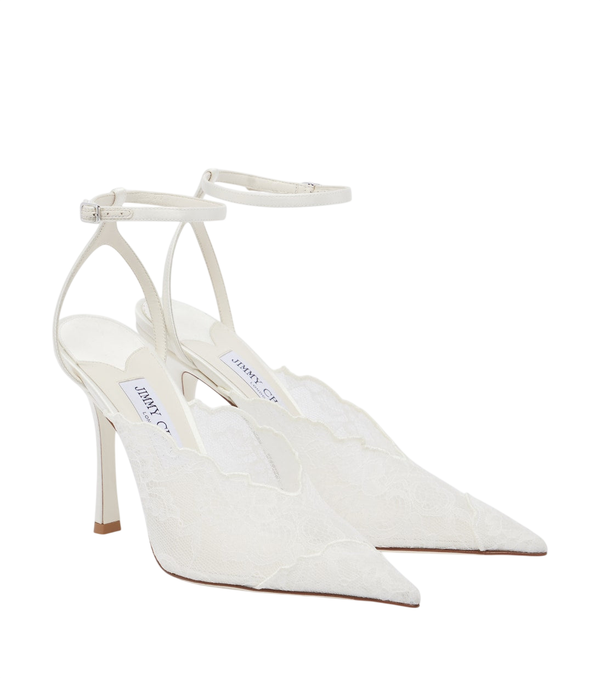 Escarpins de mariée en dentelle et cuir Faiz de Jimmy Choo