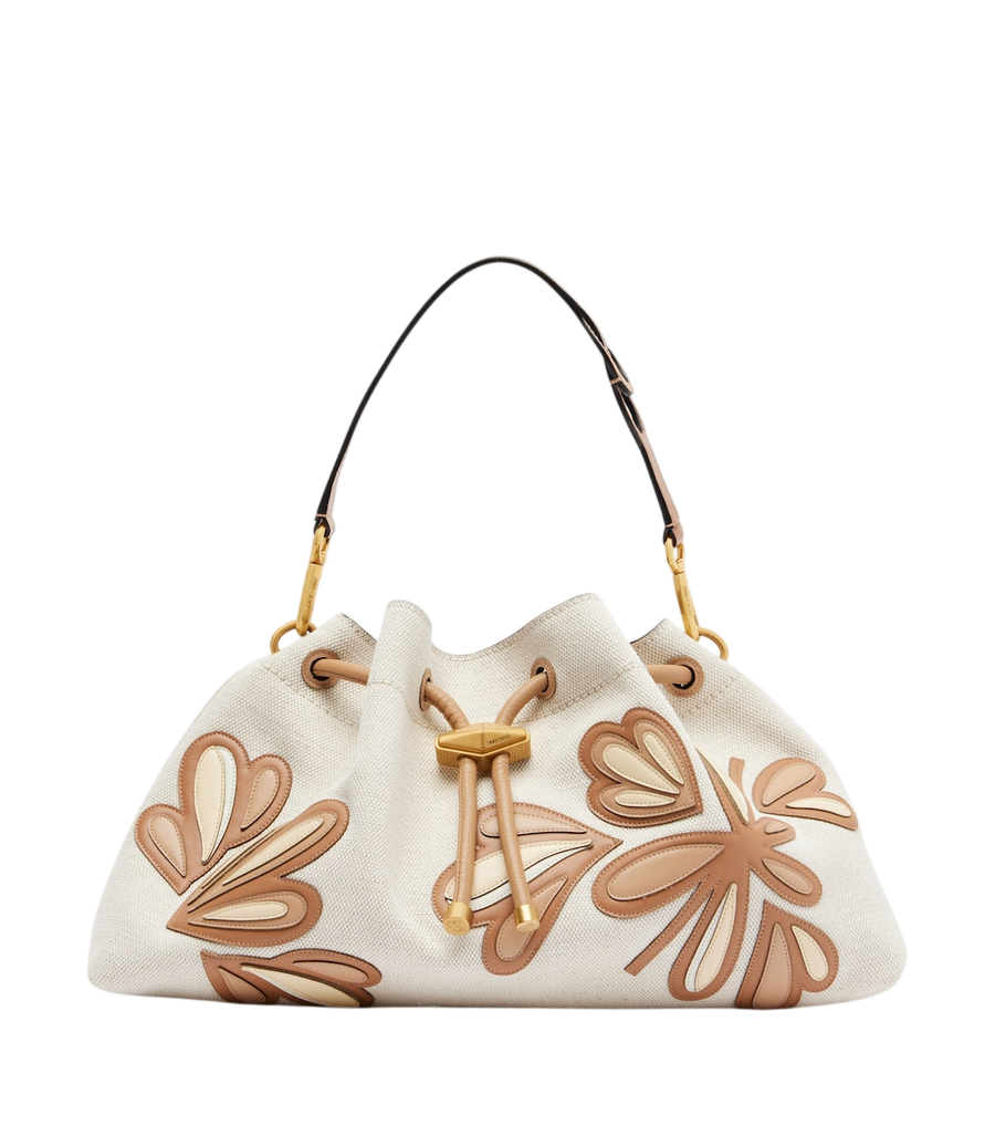 Jimmy Choo Cinch Medium leather-trimmed bucket bag