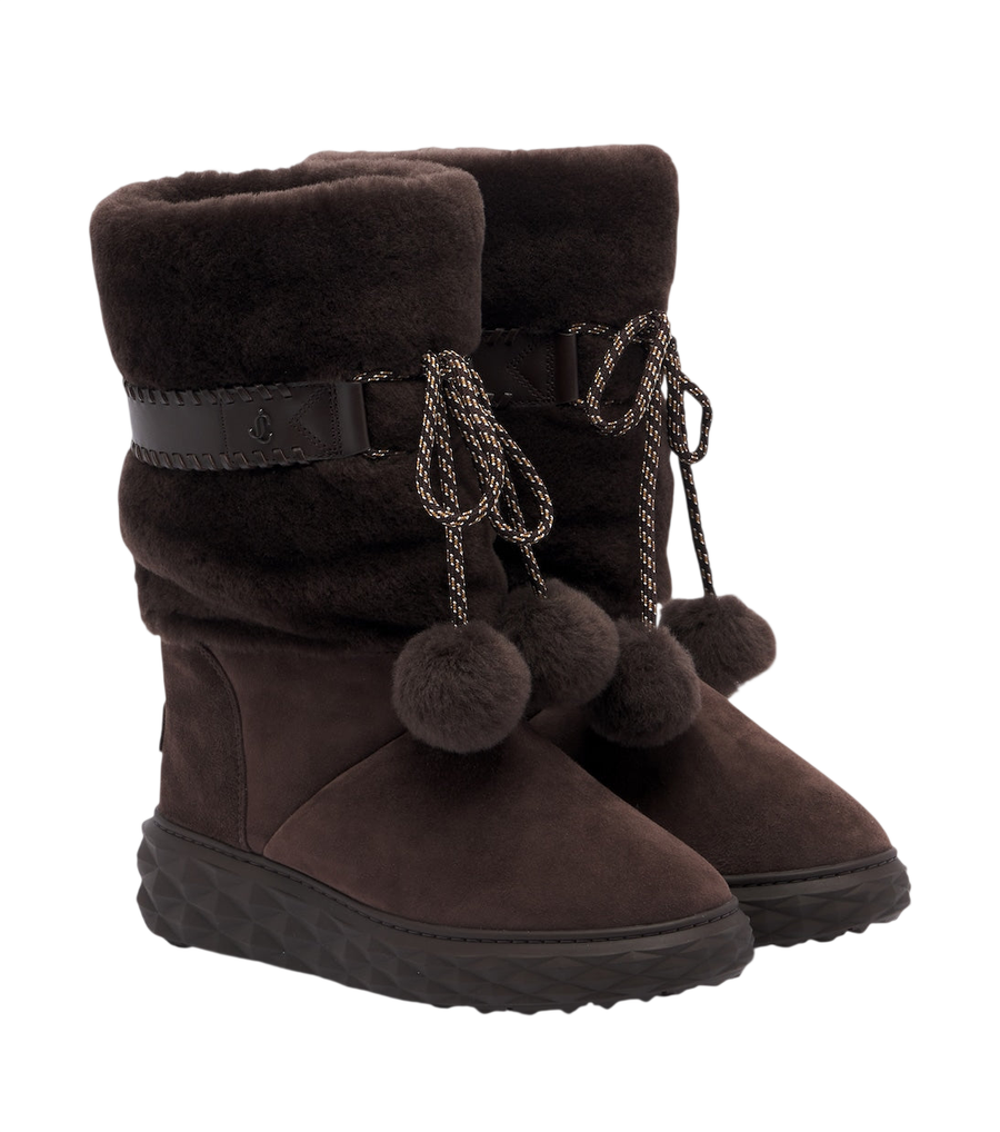 Jimmy Choo Cobi shearling-trimmed suede platform boots