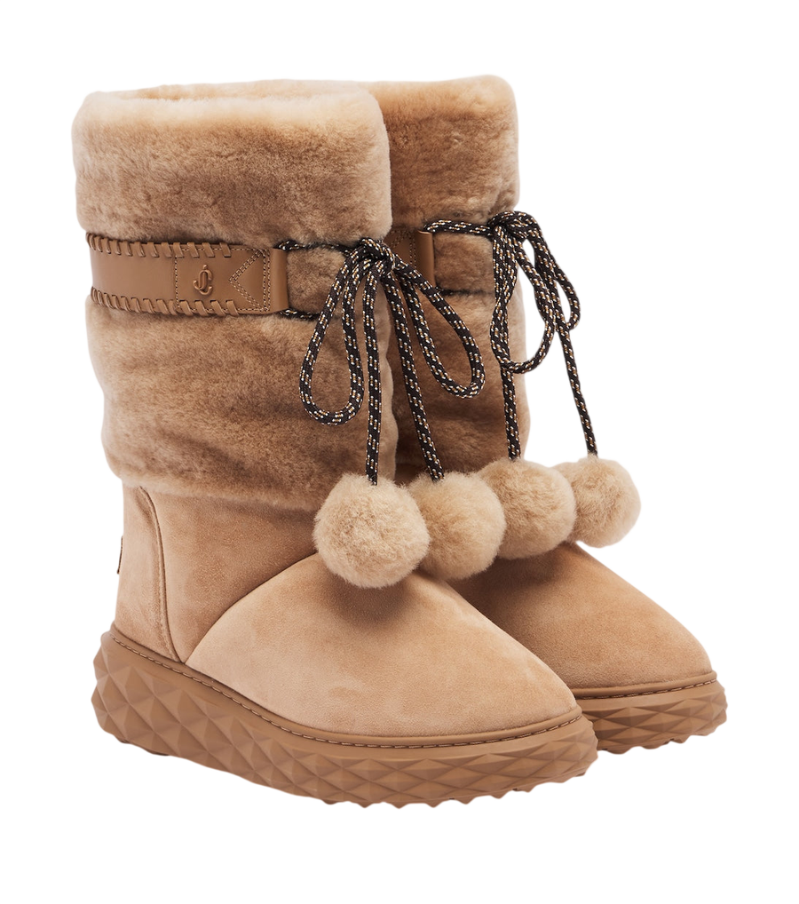 Jimmy Choo Cobi shearling-trimmed suede platform boots