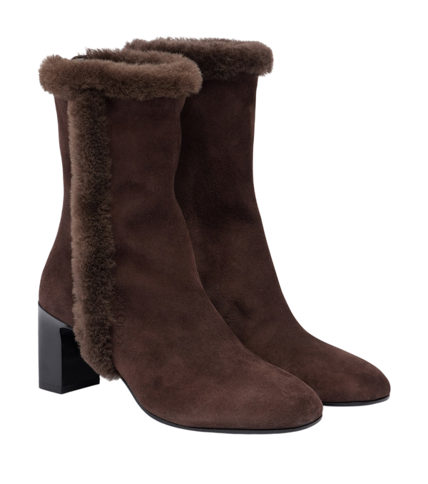 Jimmy Choo Daze shearling-trimmed suede ankle boots