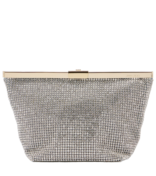 Jimmy Choo Pochette in ganache impreziosita da cristalli