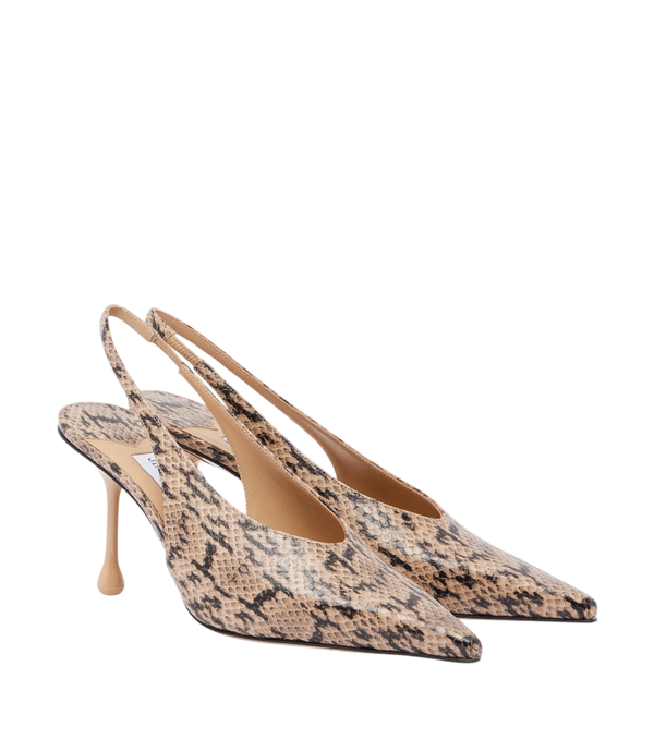 Jimmy Choo Décolleté slingback in pelle effetto serpente Isa