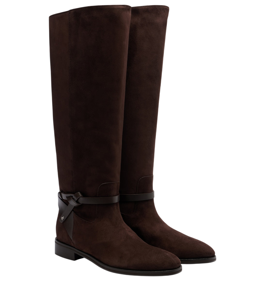 Jimmy Choo Lawton knotted suede knee-high boots