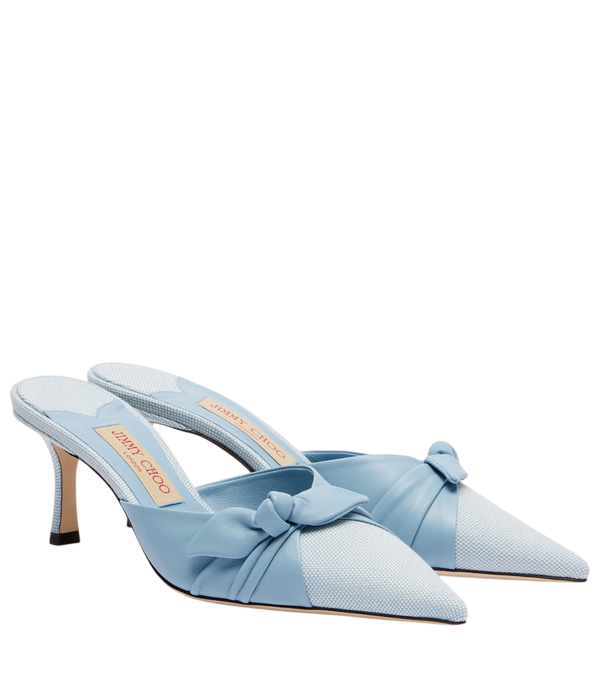 Jimmy Choo Livi leather and canvas mules