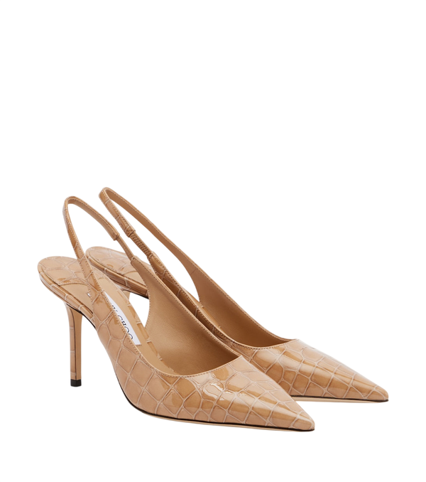 Jimmy Choo Sapatos de salto slingback em couro com efeito crocodilo Love