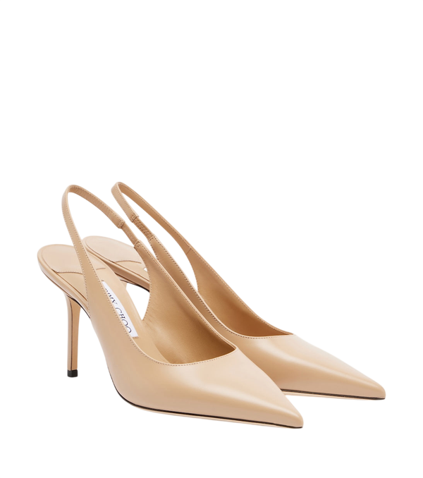 Jimmy Choo Sapatos de salto alto com tira no calcanhar em couro Love