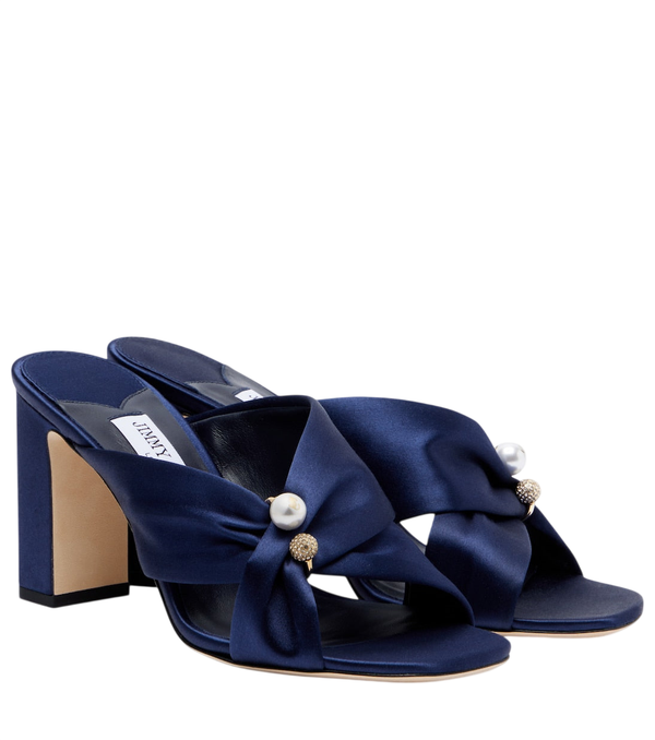 Jimmy Choo Rafi embellished satin mules