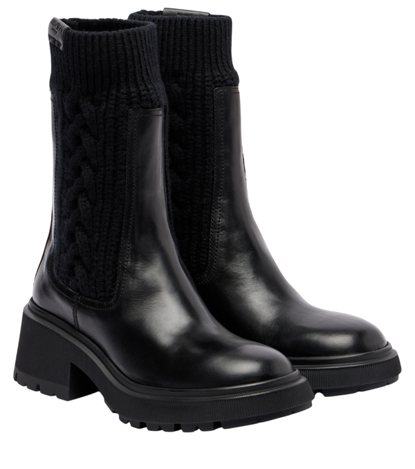 Jimmy Choo Tamia cable-knit leather ankle boots