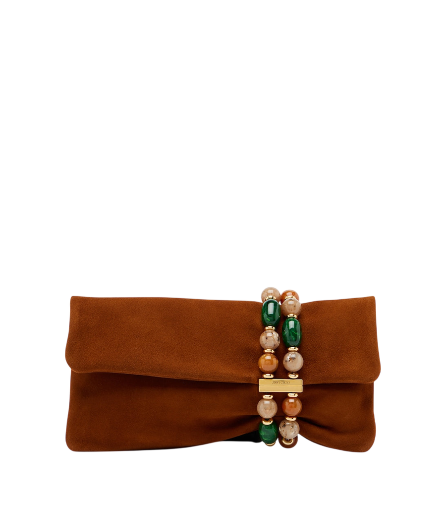 Pochette en daim perlé Zandra de Jimmy Choo