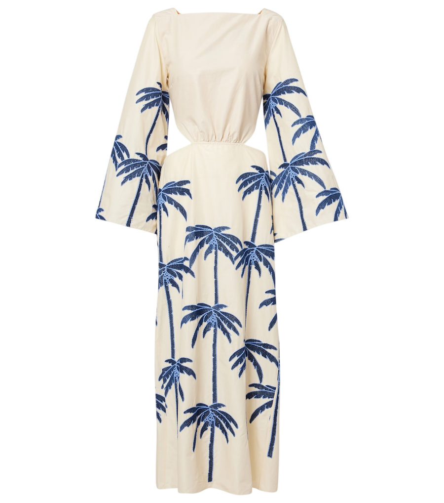 Johanna Ortiz Journey embroidered cutout midi dress