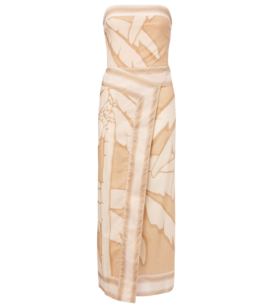 Robe midi Johanna Ortiz Palms Pontoon en popeline de coton