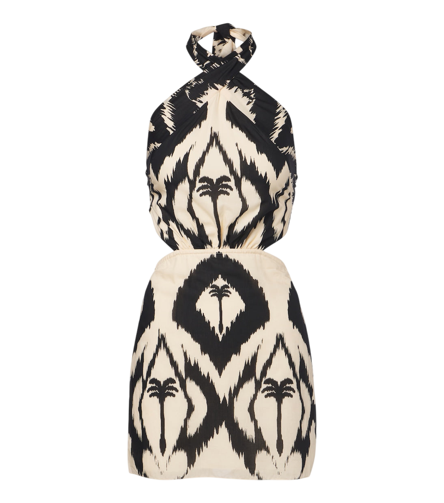 Johanna Ortiz Printed cotton halterneck minidress