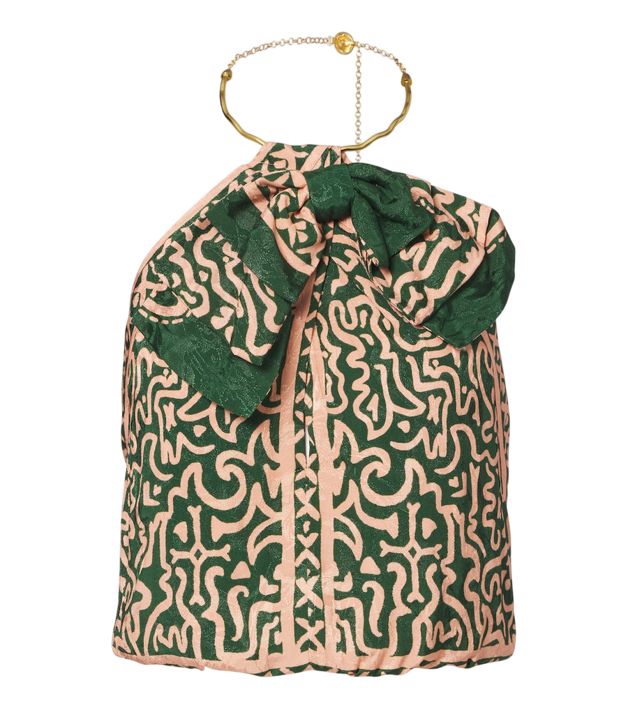 Top con cuello halter estampado de Johanna Ortiz