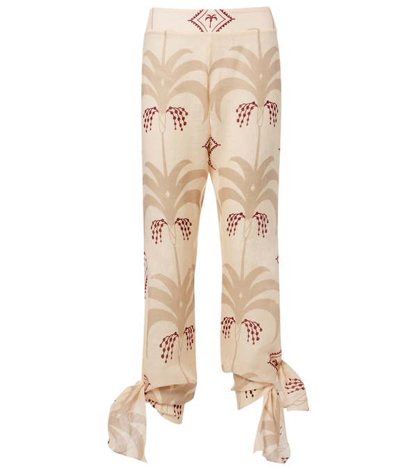 Johanna Ortiz Pantaloni svasati in lino stampato