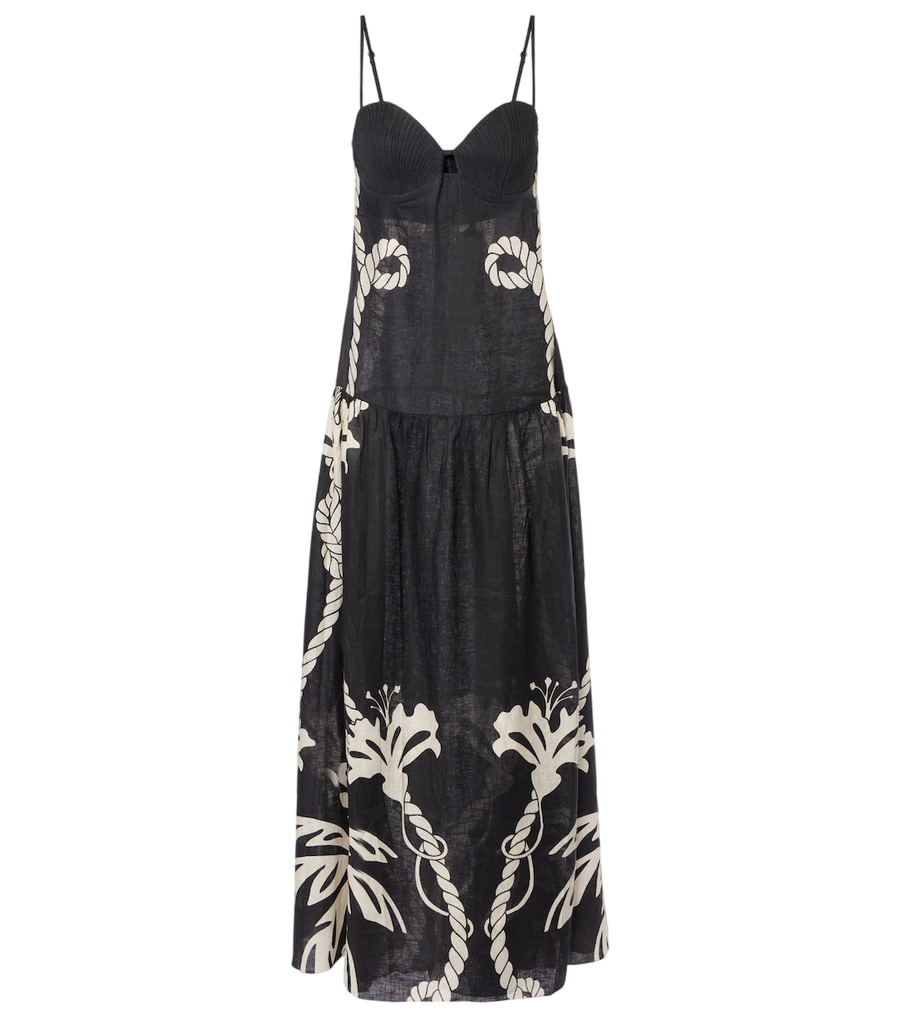 Johanna Ortiz Printed linen maxi dress