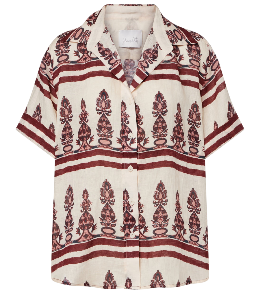 Camisa de lino estampada Johanna Ortiz