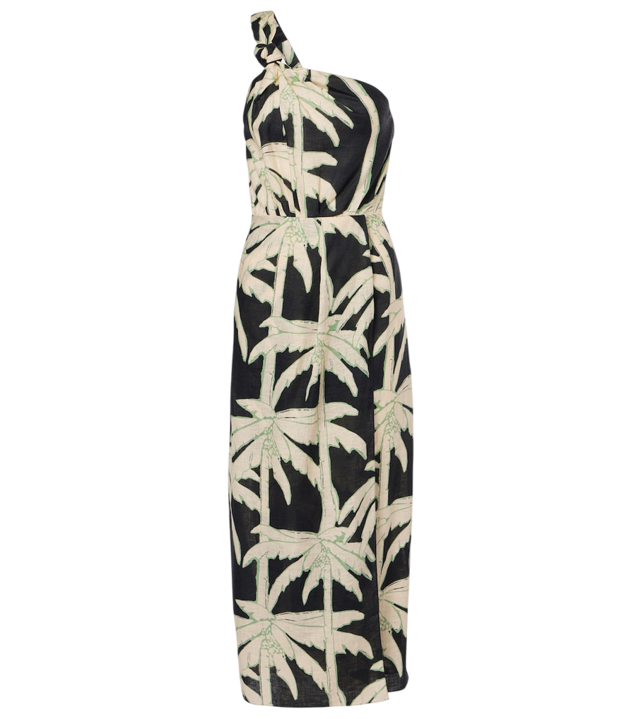 Johanna Ortiz Printed one-shoulder midi dress