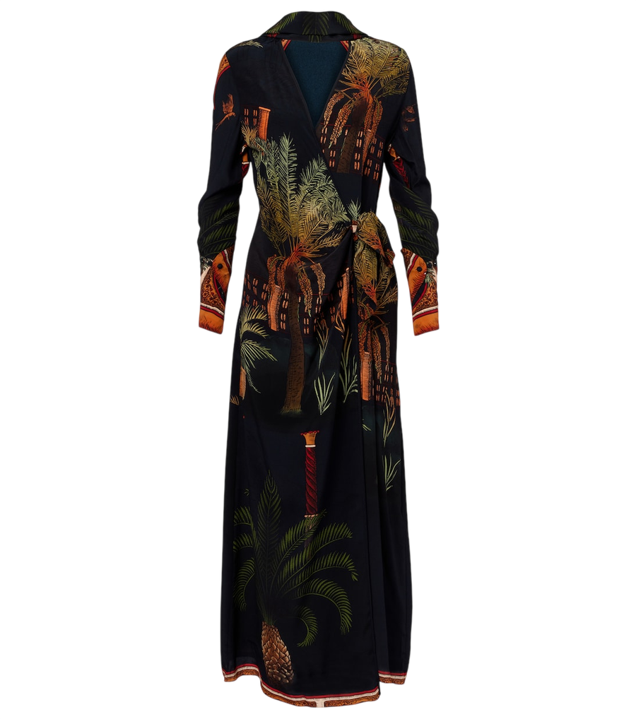 Robe portefeuille en soie imprimée Johanna Ortiz