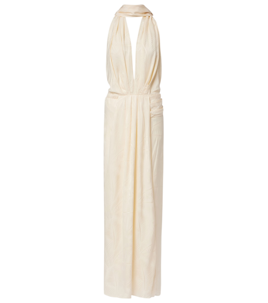 Johanna Ortiz Scarf-detail jacquard maxi dress