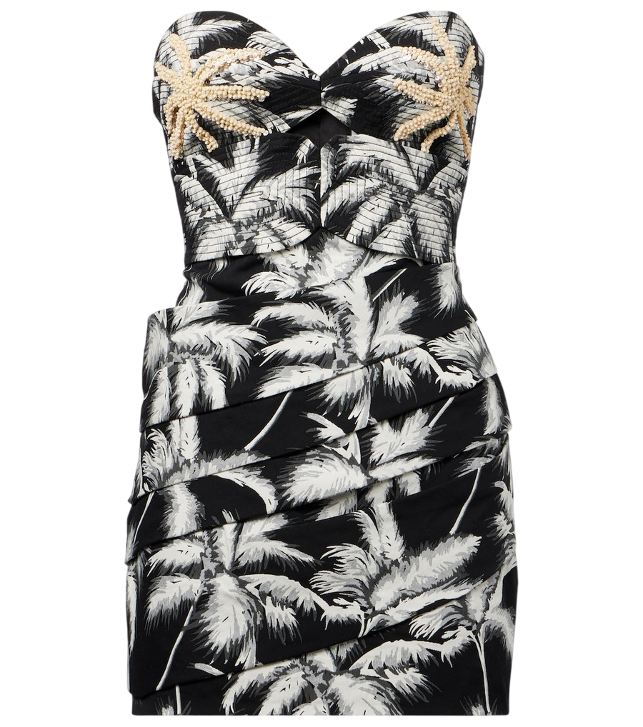 Robe mini en mélange de coton brodé Sombra de Johanna Ortiz