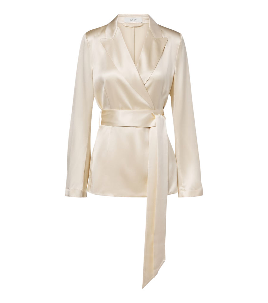 Joseph Archer belted silk satin jacket