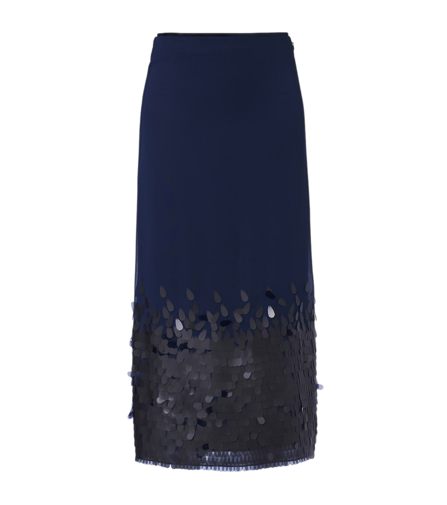 Joseph Saia midi de chiffon com lantejoulas Connie