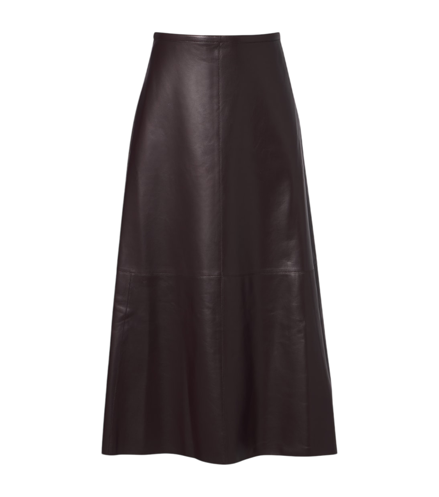 Joseph Helius leather midi skirt