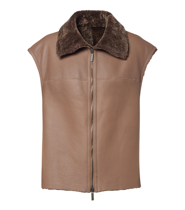 Joseph Nico reversible leather and shearling vest