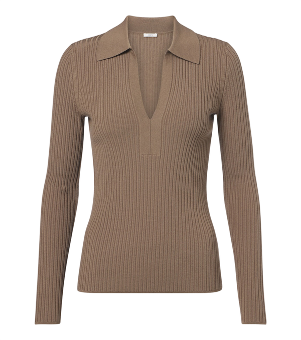 Joseph Ribbed-knit wool-blend polo sweater