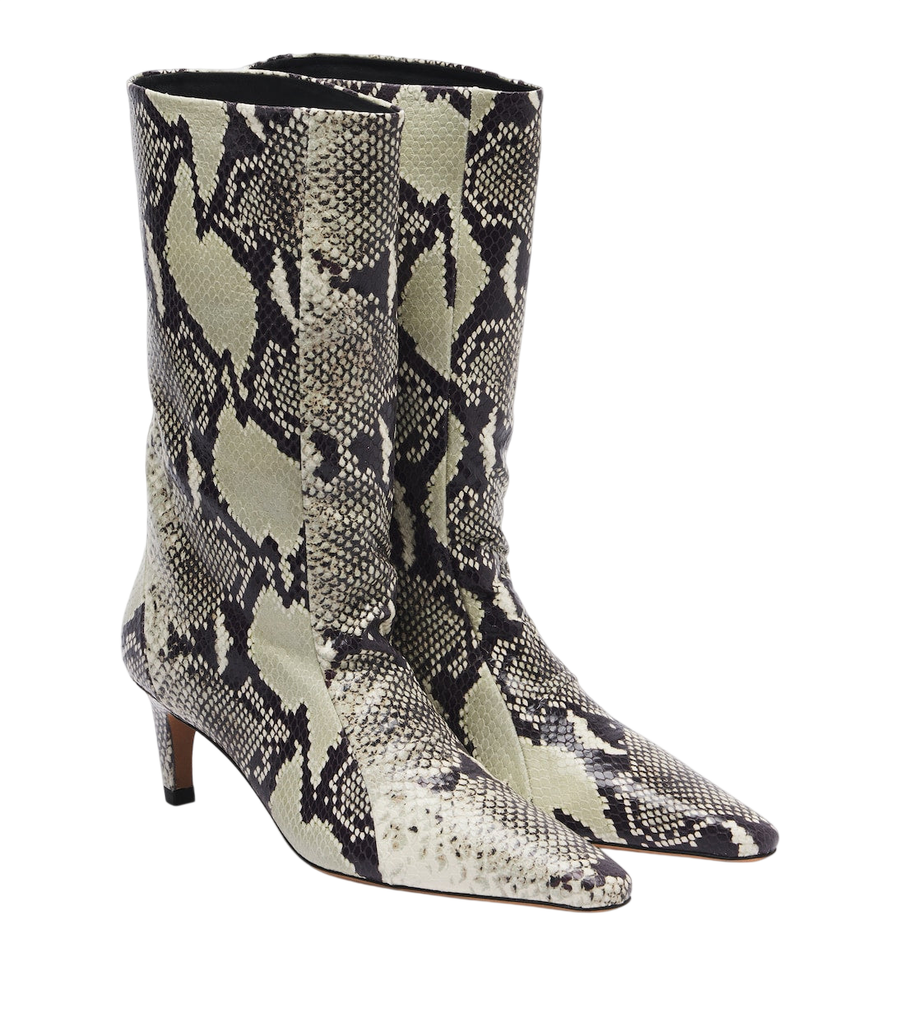 JUDE Cave snake-effect leather mid-calf boots