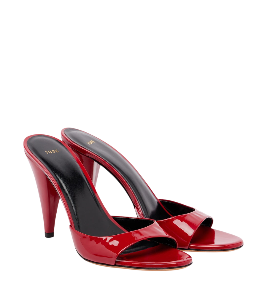 JUDE Mules de couro envernizado Hew