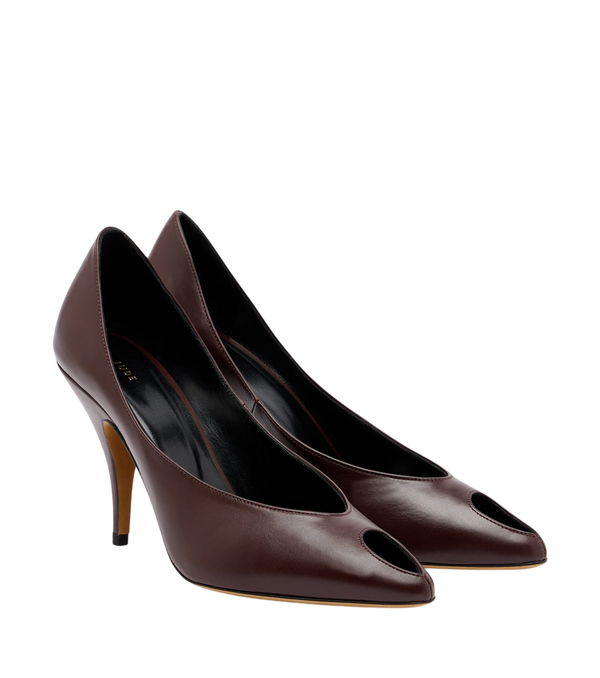 JUDE Icon leather peep-toe pumps