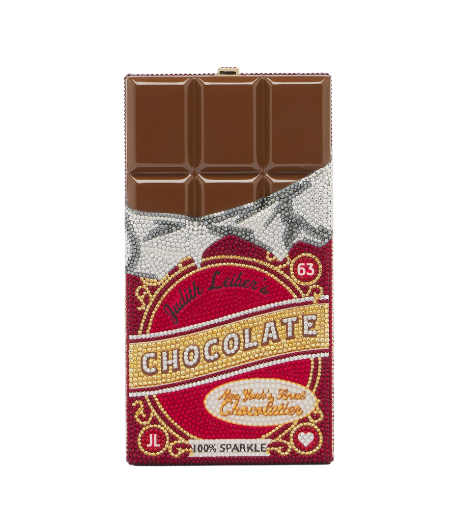 Judith Leiber Couture Candy Bar Milk Chocolate embellished clutch