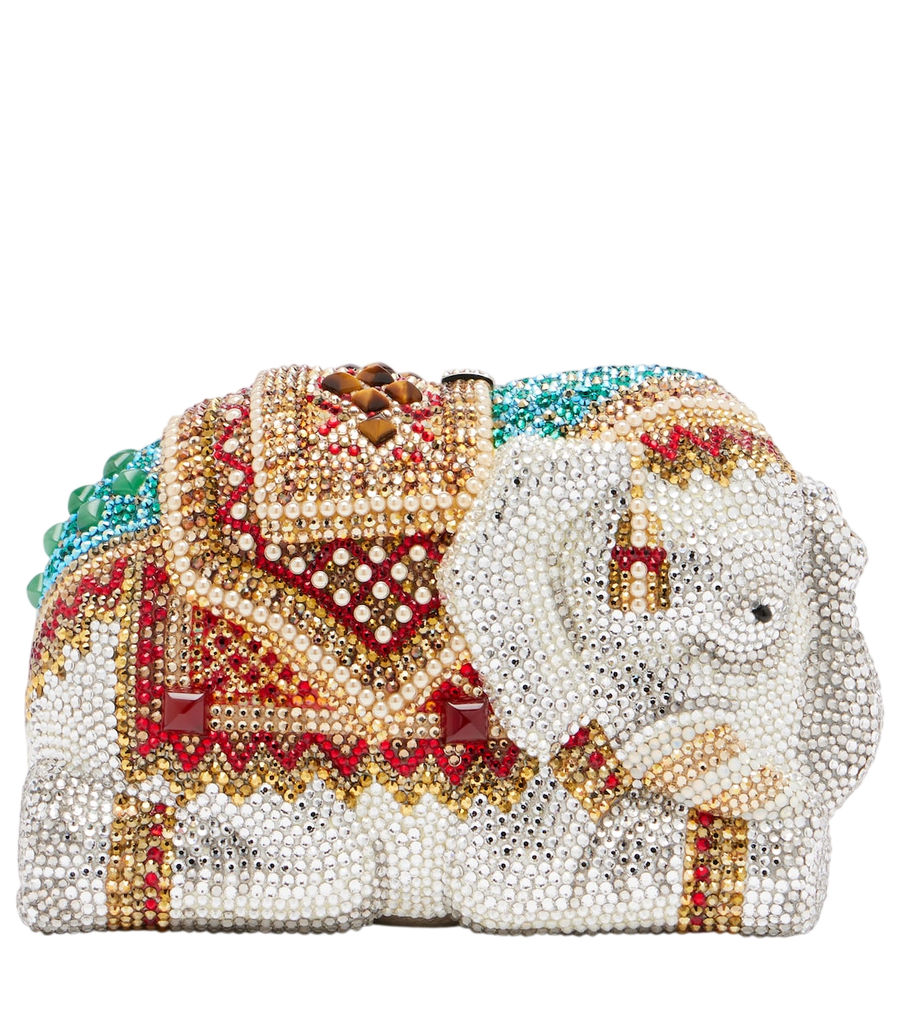 Pochette petit modèle ornée d'ornements Judith Leiber Couture en forme d'éléphant