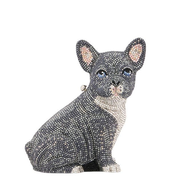 Judith Leiber Couture Pochette decorata con bulldog francese Louie