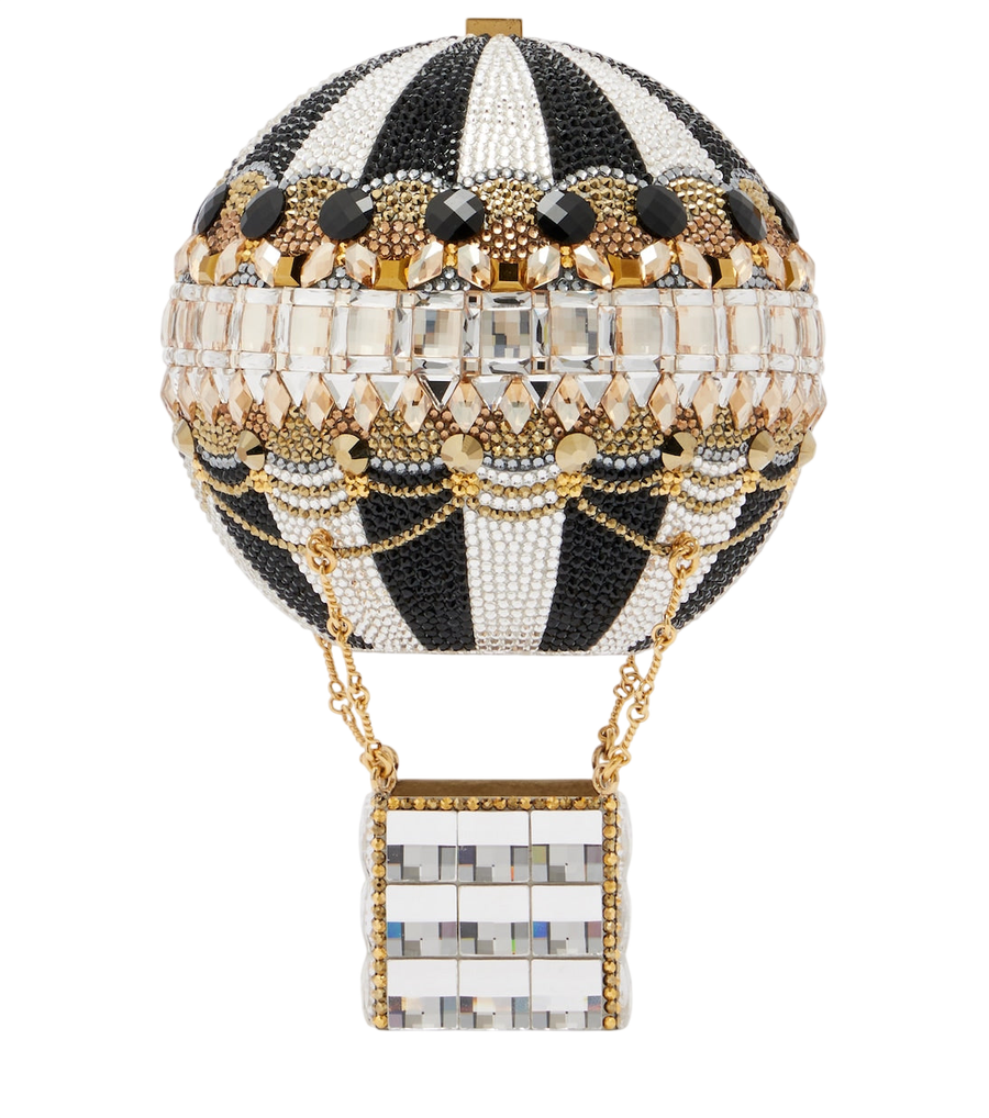 Clutch pequeño con adornos de globo aerostático de Judith Leiber Couture