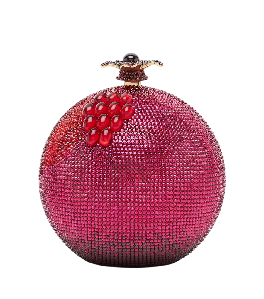 Judith Leiber Couture Clutch com detalhes em cristal cor de romã