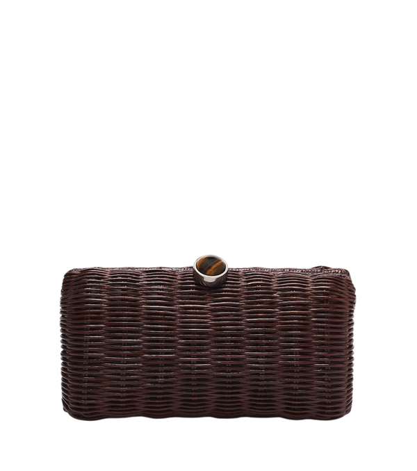 Judith Leiber Couture Clutch de tecido com aplicações de papoula