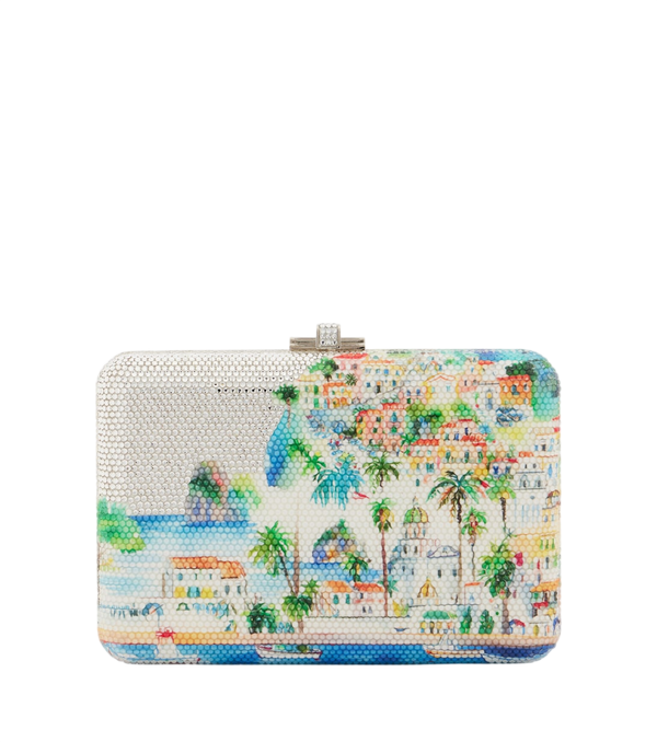 Clutch Slim Slide Costa con adornos de Judith Leiber Couture