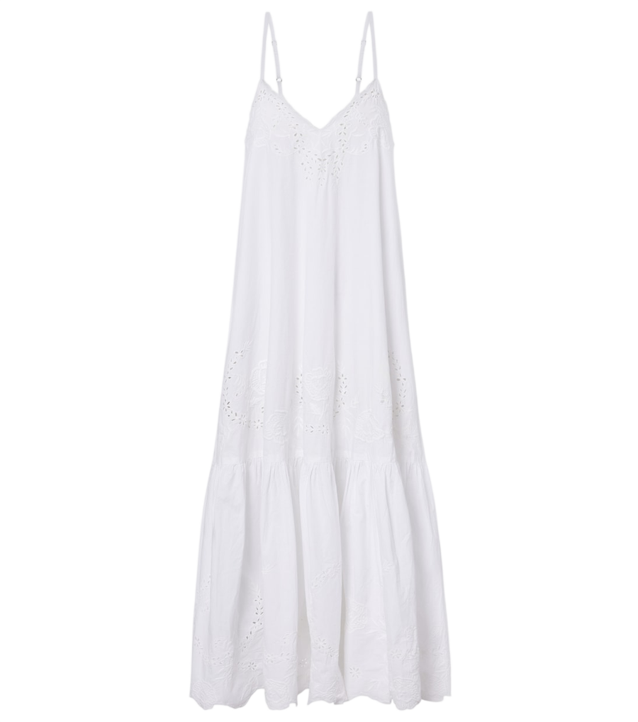 Juliet Dunn Broderie anglaise cotton midi dress
