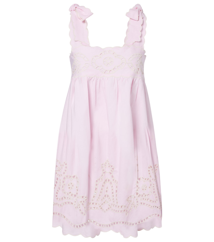 Juliet Dunn Broderie anglaise cotton minidress