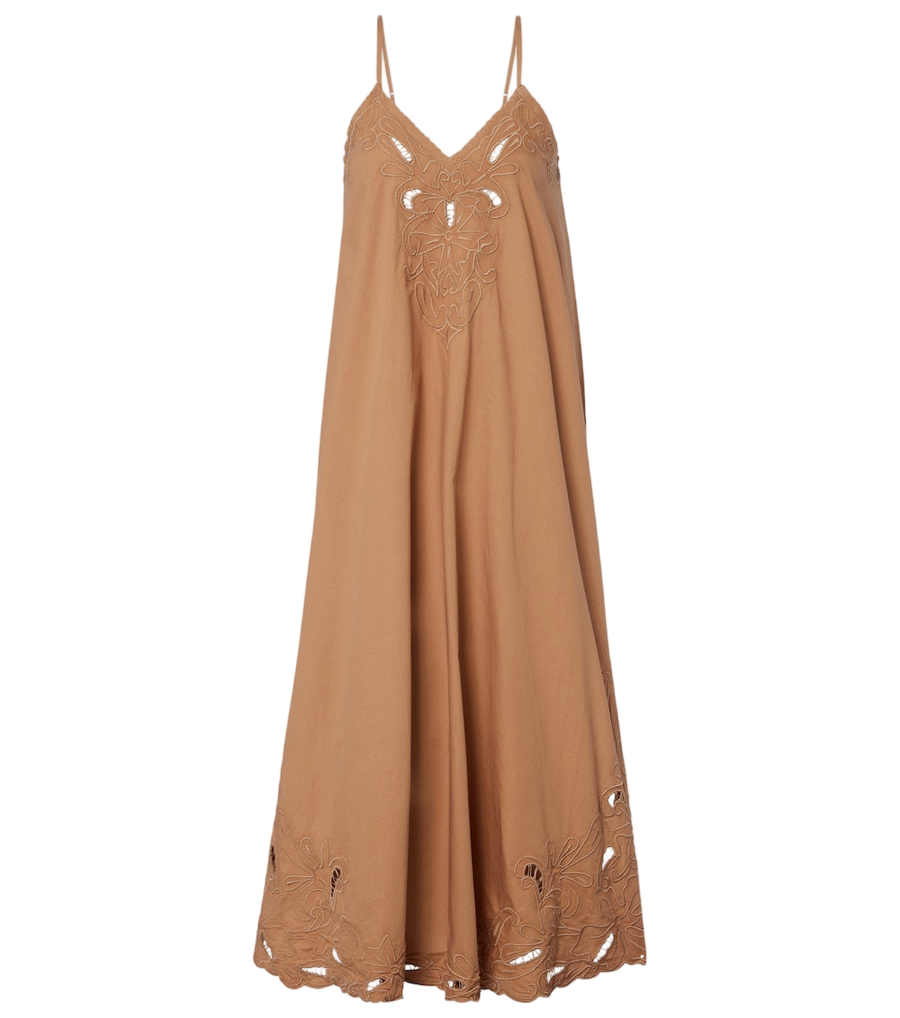 Juliet Dunn Broderie anglaise cotton slip dress