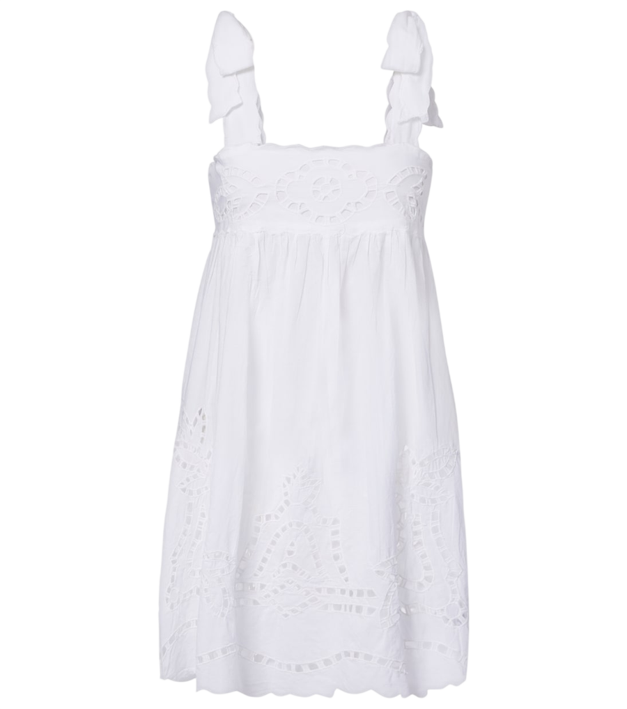 Juliet Dunn Broderie anglaise scalloped cotton minidress