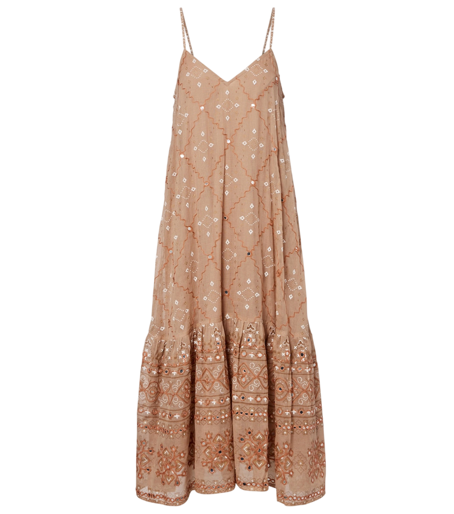 Juliet Dunn Embellished cotton midi dress