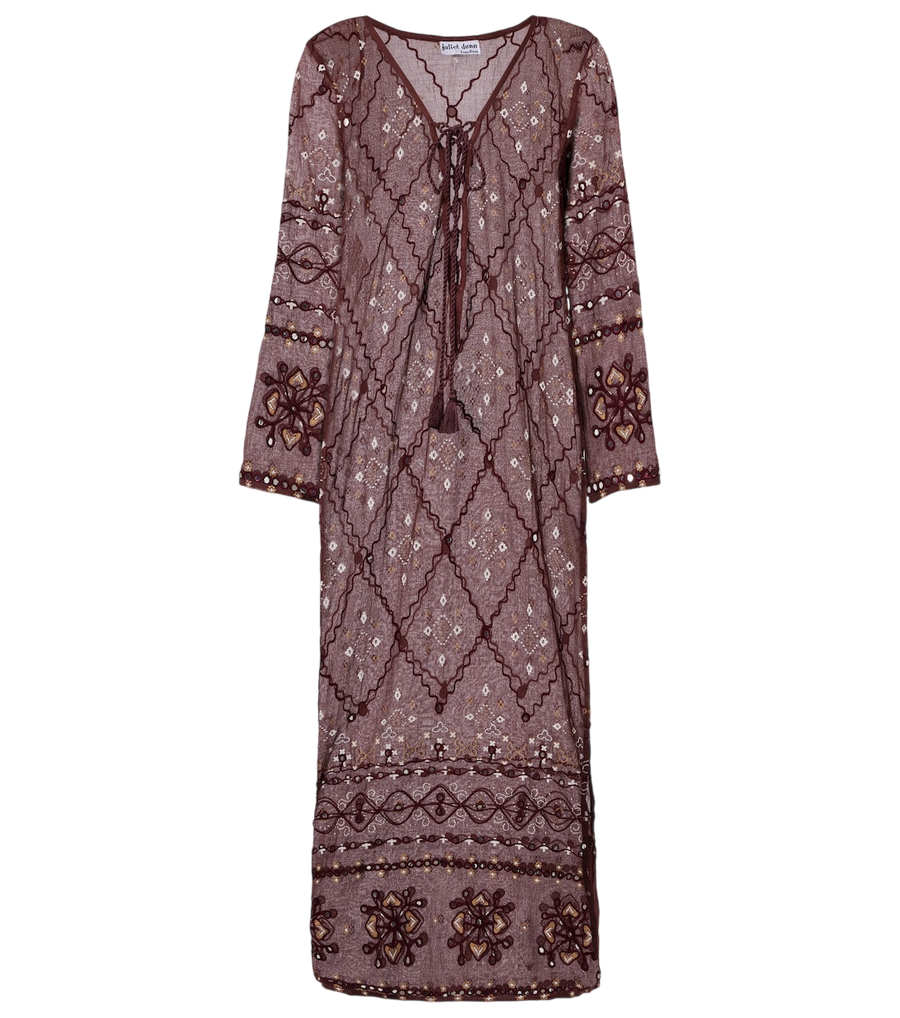 Juliet Dunn Embroidered cotton kaftan