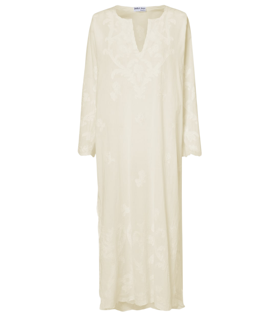 Juliet Dunn Embroidered cotton kaftan